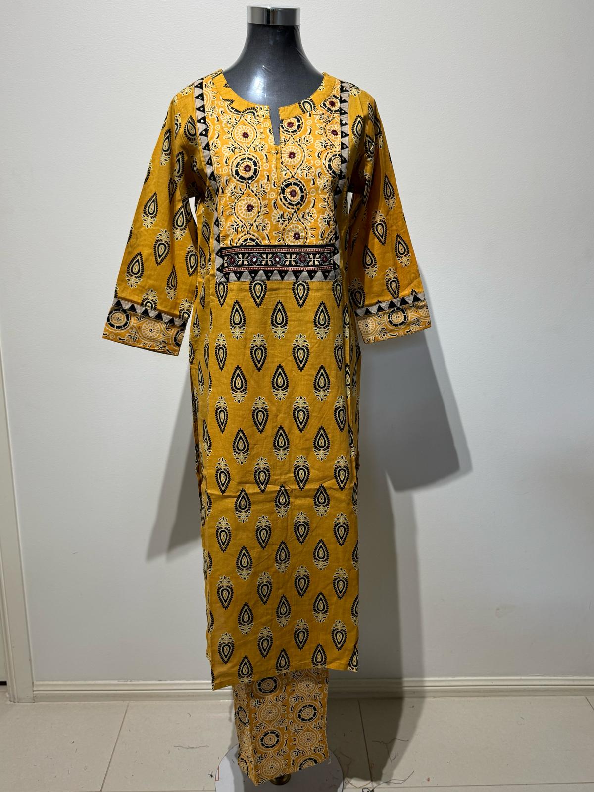 Yellow Wisp Printed Suit Set