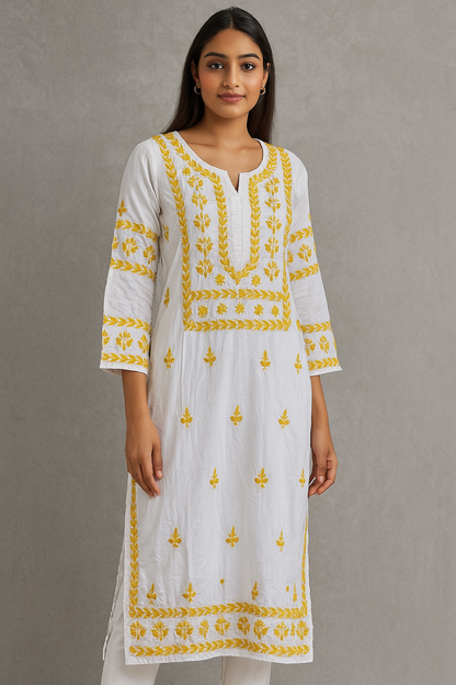 Self Work yellow kurti