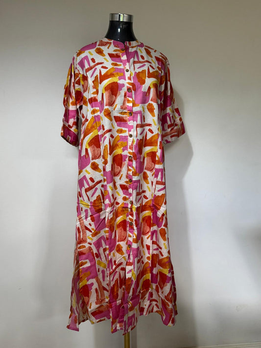 Asymmetry printed Kurti