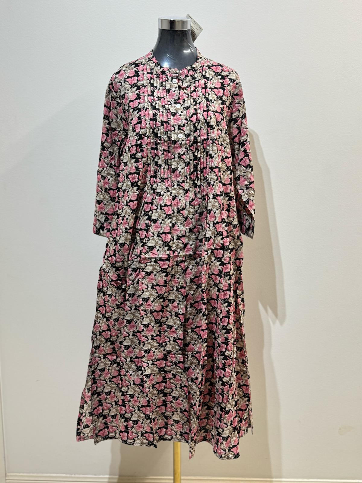 Green & Pink Floral Kurti