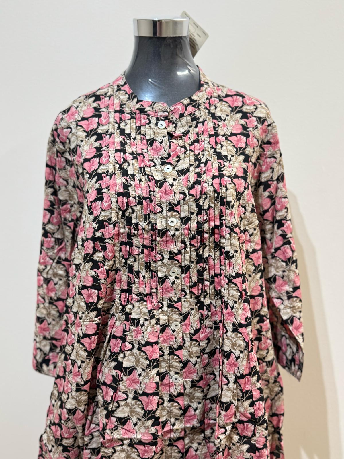 Green & Pink Floral Kurti