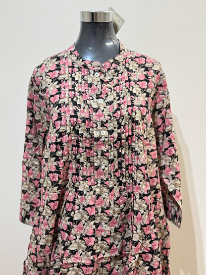 Green & Pink Floral Kurti