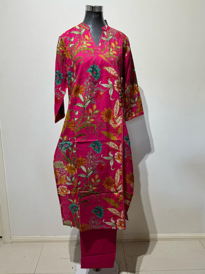 Pink Bold Printed Suit Set