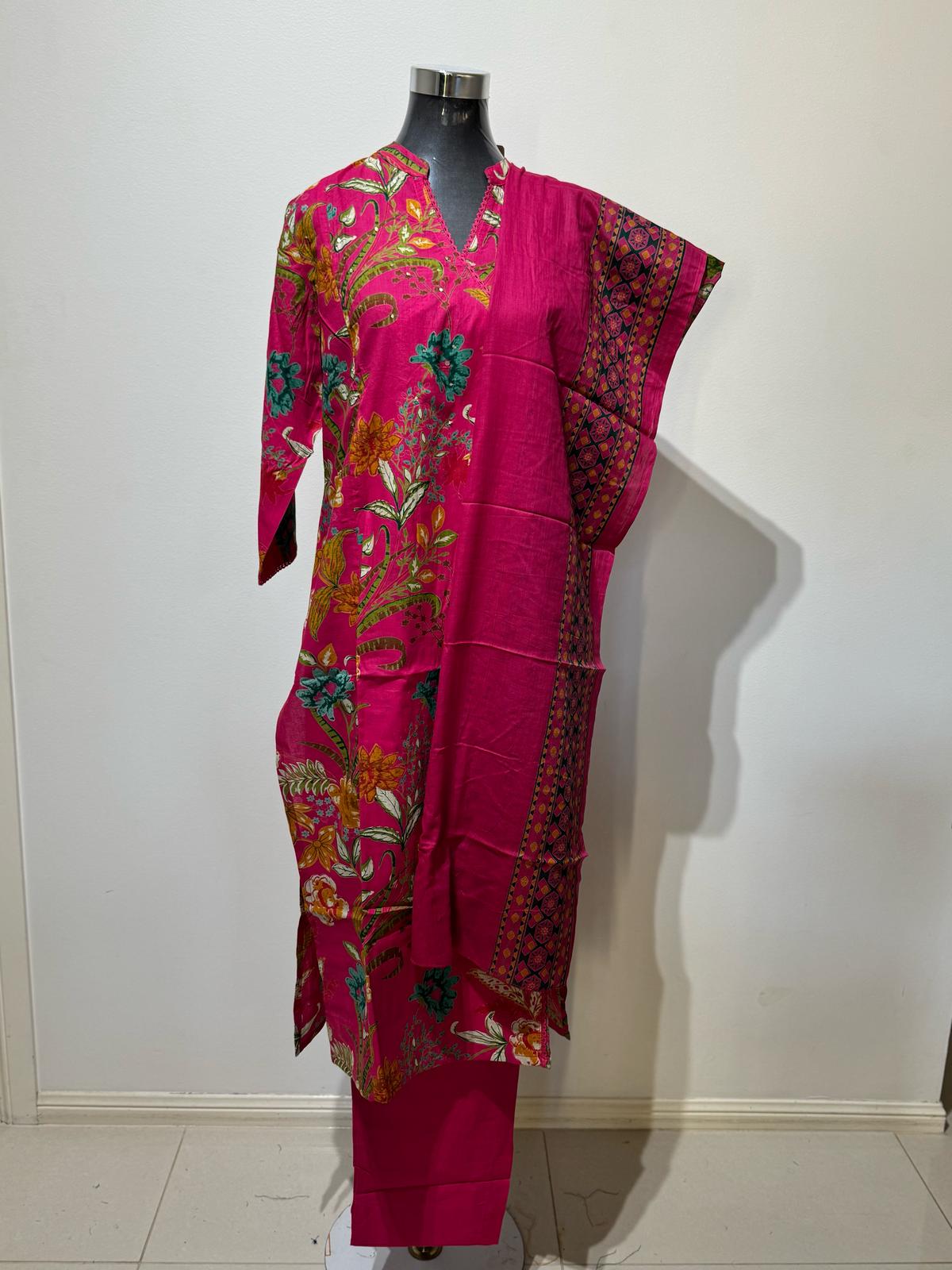 Pink Bold Printed Suit Set