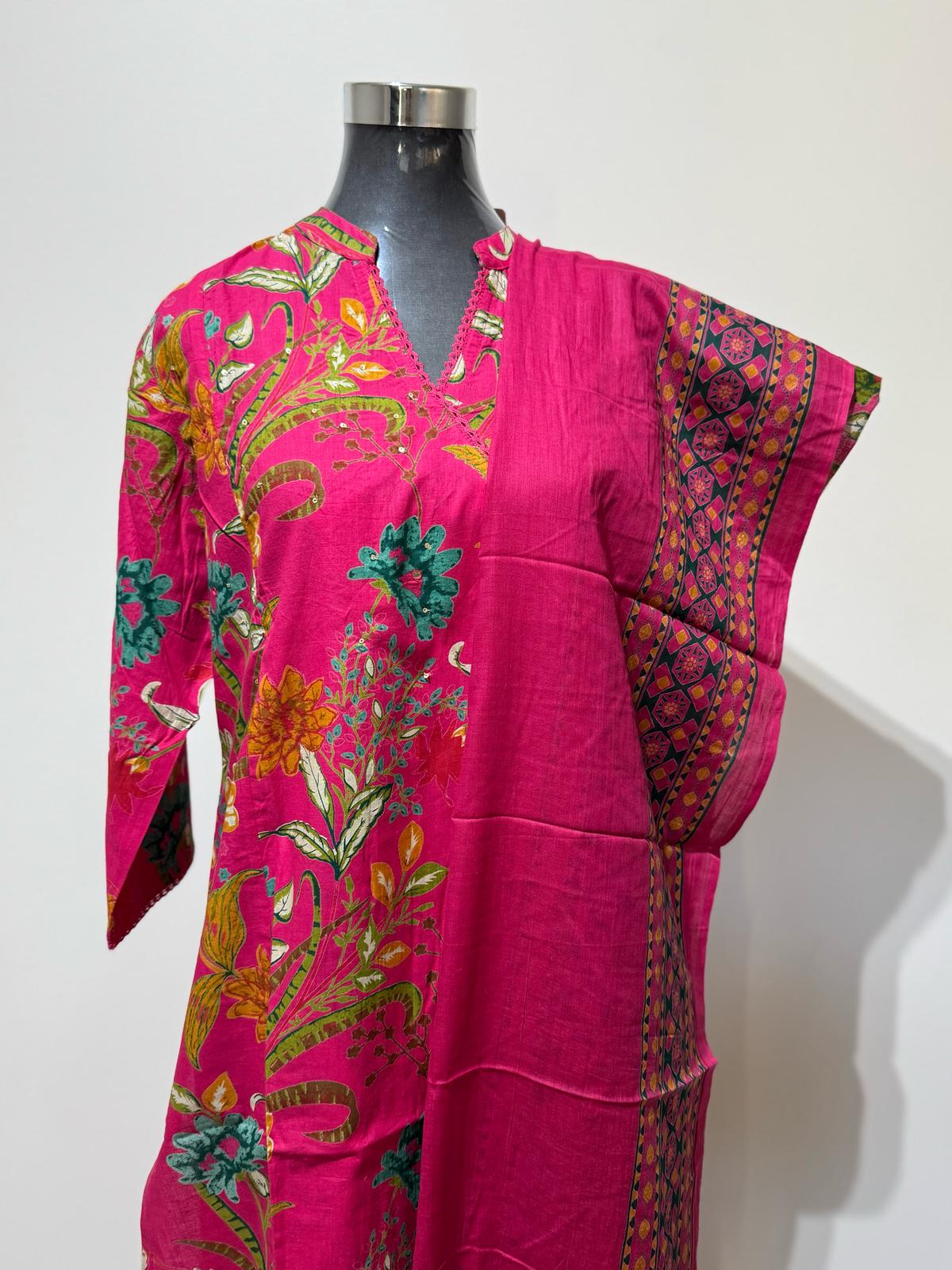 Pink Bold Printed Suit Set