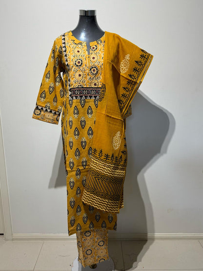 Yellow Wisp Printed Suit Set
