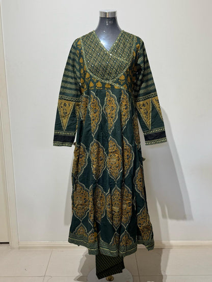 Blue & Yellow  Colored Printed Suit Set