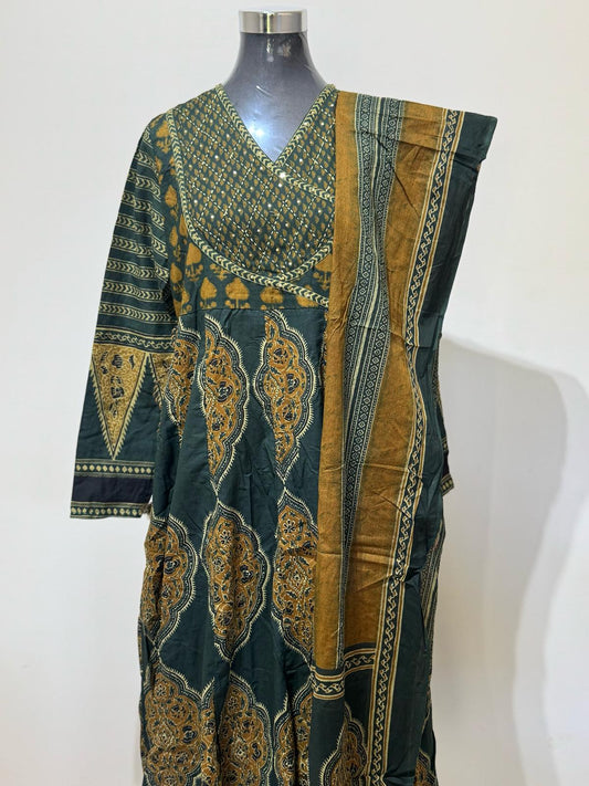 Blue & Yellow  Colored Printed Suit Set